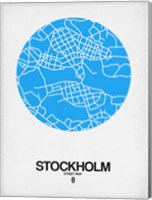 Framed Stockholm Street Map Blue