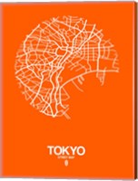 Framed Tokyo Street Map Orange