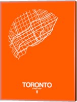 Framed Toronto Street Map Orange