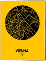 Framed Vienna Street Map Yellow