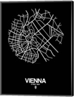 Framed Vienna Street Map Black