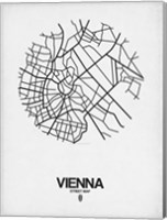 Framed Vienna Street Map White