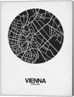 Framed Vienna Street Map Black on White