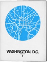 Framed Washington DC Street Map Blue