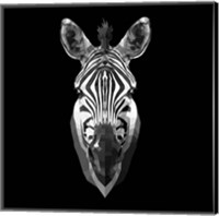 Framed Black Zebra Head