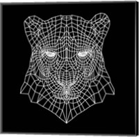 Framed Panther Head Black Mesh