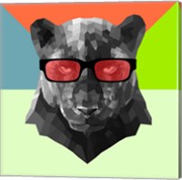Framed Party Panther in Red Glasses