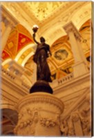 Framed USA, Washington DC, Library of Congress interior with sculpture