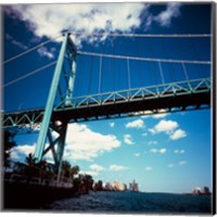 Framed Ambassador Bridge, Detroit River, Michigan