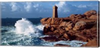 Framed Ploumanac'h Lighthouse, Perros-Guirec, Cotes-d'Armor, Brittany, France