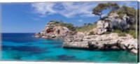 Framed Cala S'Almunia bay, Santanyi, Majorca, Balearic Islands, Spain