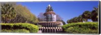 Framed Pineapple fountain in a park, Waterfront Park, Charleston, South Carolina, USA