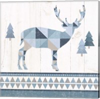 Framed 'Nordic Geo Lodge Deer I' border=