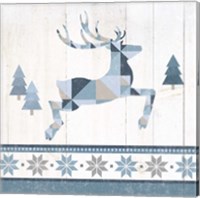 Framed 'Nordic Geo Lodge Deer III' border=