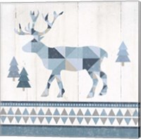 Framed 'Nordic Geo Lodge Deer IV' border=