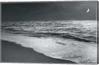 Framed Moonrise Beach Black and White