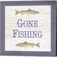Framed Gone Fishing Salmon