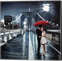 Framed Kissing on Brooklyn Bridge