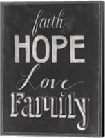Framed Chalkboard Faith I