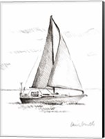 Framed Coastal Boat Sketch I