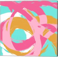 Framed Pink Circular Strokes I