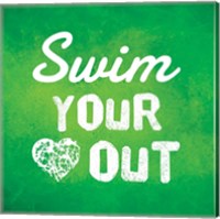Framed Swim Your Heart Out - Green