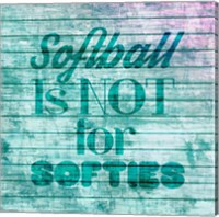 Framed Softball is Not for Softies - Teal White