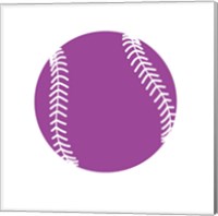 Framed Violet Softball on White