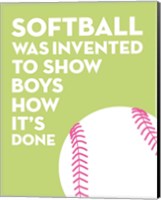 Framed Softball Quote - White on Lime