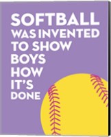 Framed Softball Quote - Yellow on Purple 2