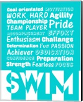 Framed Swimming Word Cloud - White