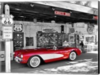 Framed Red Corvette