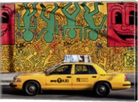 Framed Taxi and Mural painting, NYC