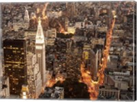 Framed Aerial View of Manhattan with Flatiron Building, NYC