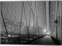 Framed On Brooklyn Bridge by Night, NYC