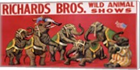 Framed Richards Bros. Wild Animal Shows, ca. 1925