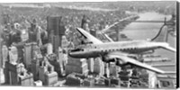 Framed Flying over Manhattan, NYC