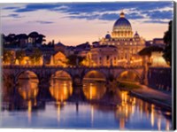 Framed Night View at St. Peter's Cathedral, Rome