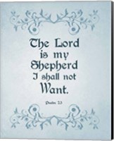 Framed Psalm 23 The Lord is My Shepherd - Blue