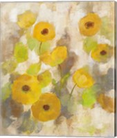 Framed Floating Yellow Flowers III
