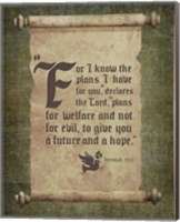 Framed Jeremiah 29:11 For I know the Plans I have for You (Scroll)