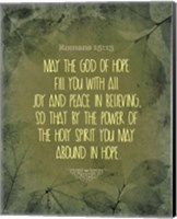 Framed Romans 15:13 Abound in Hope (Green)