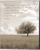 Framed Zephaniah 3:17 The Lord Your God (Grey Landscape)