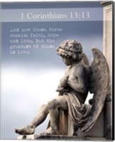 Framed 1 Corinthians 13:13 Faith, Hope and Love (Statue)