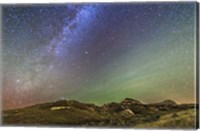 Framed Northern Autumn Stars and Constellations rising over Dinosaur Provincial Park