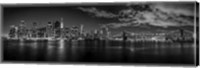 Framed Illuminated skylines at the waterfront, Manhattan