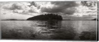 Framed Island in the Pacific Ocean against cloudy sky, San Juan Islands, Washington State