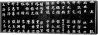 Framed Close-up of Chinese ideograms, Beijing, China BW