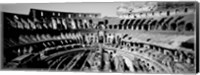 Framed High angle view of tourists in an amphitheater, Colosseum, Rome, Italy BW
