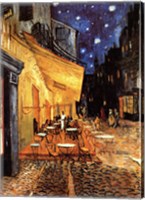 Framed Cafe Terrace on the Place du Forum, Arles, at Night, c.1888